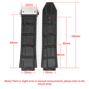 Correa de <span class=keywords><strong>Reloj</strong></span> de Cuero Genuino con Patrón de Bambú para <span class=keywords><strong>Hombre</strong></span>, para <span class=keywords><strong>Hublot</strong></span> Big B Ang, Correa Híbrida de Cuero y Silicona, 19mm 26mm - Product Image 2