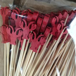 ไม้จิ้มฟันไม้ไผ่แบบใช้แล้วทิ้งสำหรับผลไม้ในเทศกาลคริสต์มาสไม้เกล็ดหิมะไม้แบบกำหนดเองสำหรับไม้เกล็ดหิมะต้นคริสต์มาสซานตาคลอสตุ๊กตาหิมะออกแบบได้5แพ็ค100 - Product Image 1
