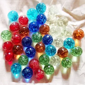 16毫米玻璃大理石发光暗珠球儿童游戏玩具荧光鹅卵石圆形彩色发光玻璃大理石