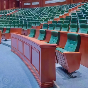 Meja dan Kursi Auditorium Lipat Modern Ergonomis Tahan Lama dengan Rangka Logam Paduan Aluminium untuk Bioskop dan Ruang Kuliah - Product Image 1