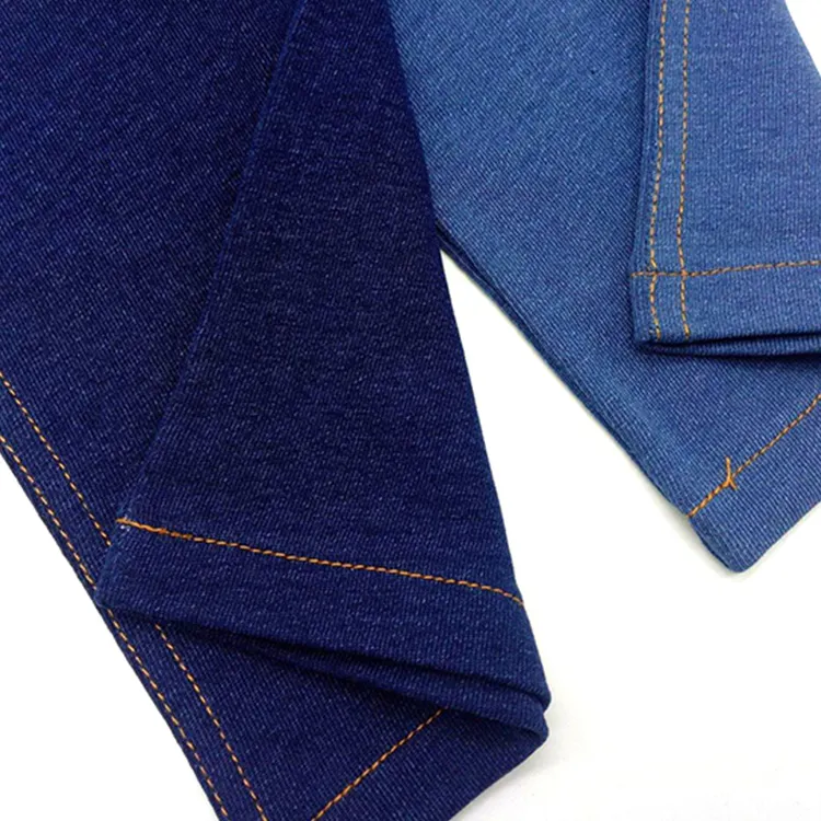 Toptan sıcak satış iyi Indigo Terry örme Denim kumaş açık yeni yumuşak mavi kot kumaş