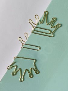 공장 맞춤형 크리 에이 티브 미니 책갈피 로즈 골드 크라운 종이 클립 사무실 문구 - Product Image 4