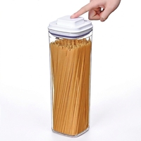 Conteneur de stockage alimentaire hermétique de 350 ml à 1800 ml avec couvercle à bouton-poussoir, boîte de rangement anti-humidité pour pâtes, spaghetti, céréales