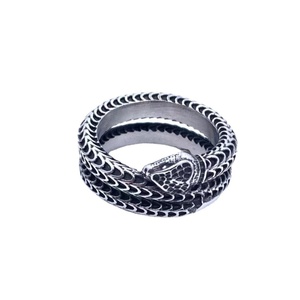 Anillos Retro Vintage Impermeables con Diseño de Serpiente, Nuevo Estilo, Acero Inoxidable 316L, Anillo de Moda con Doble Banda Envolvente - Product Image 4