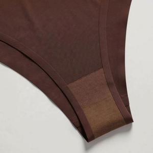 Culotte string sexy en coton sans couture pour femme ronde, <span class=keywords><strong>tanga</strong></span> uni teint - Product Image 2