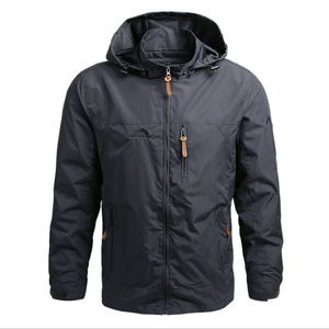 <strong>Wholesale</strong> Custom Black Unisex <strong>Blank</strong> Zip up Bomber Hoodie Men <strong>Windbreaker</strong> <strong>Jacket</strong> - Product Image 2