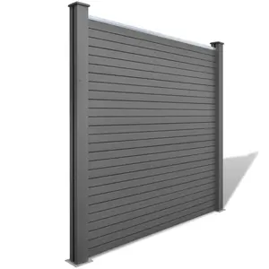 Borde DE PRIVACIDAD 6 pies Jardín natural WPC Panel de valla Proyección Viento/protección solar Panel de valla Poste de acero - Product Image 3