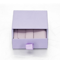 Boîte à bijoux de luxe en carton coulissant avec logo personnalisé et pochette pour collier, bague, boucles d'oreilles, bracelet