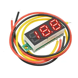 Sruis-Mini pantalla Led roja de 0,28 pulgadas, medidor de voltaje, voltímetro, herramientas de medición, 100 ms/precisión de tiempo, 3 cables, CC 0-200 v