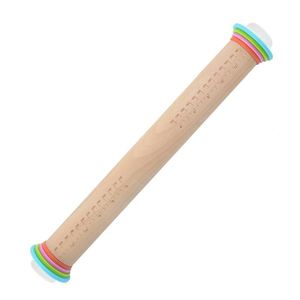 Rodillo de Madera para Repostería, Utensilio de Cocina para el Hogar, Rodillo Ajustable para Amasar Masa y Harina, en Oferta - Product Image 5