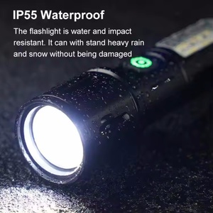 Lampe torche LED blanche à zoom laser, rechargeable par USB, lumière blanche et rouge, 6 modes, en aluminium, pour la recherche en extérieur, le camping et la randonnée - Product Image 3