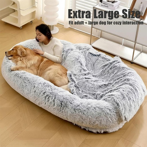 Nuovo Letto per Umani e Animali Domestici, Traspirante, in Peluche, con Motivo a Tinta Unita, Rimovibile e Lavabile, Divano Letto per Umani e Animali - Product Image 5