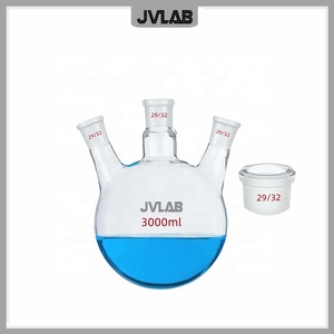 3000ml Kolaboratorium Kaca Borosilikat Tiga Leher Dasar Bulat Peralatan Laboratorium Kaca Kaliber 24/40 - Product Image 4