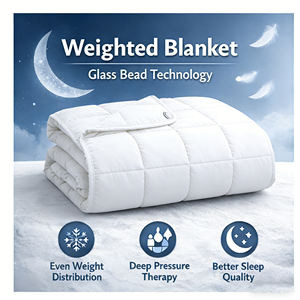 Couverture lestée OEM d'usine, 5x5 grilles, perles de verre, couverture lourde pour un meilleur sommeil, poids et taille personnalisés - Product Image 6