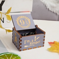 Customized Hand Crank Wooden Music Box with 40 Designs and Harry Melody Laser Engraved and Musical Instrument