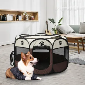 Draagbare Huisdier Kooi Huizen Opvouwbare Pet Tent Outdoor Hond Huis Octagon Hond Kooien Kat Hond Kinderbox Puppy Kennel Kooi Huisdier fabricage