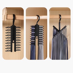 DS3753 Penghemat Ruang untuk Lemari, Penyangga Dasi, Rak Dasi, Gantungan Dasi dan Sabuk yang Dapat Diputar dengan Klip Anti-Selip - Product Image 4
