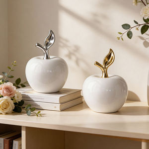 Decoraciones de Manzana de Alta Calidad para la Decoración del Hogar en la Sala de Estar, Adornos de Cerámica con Forma de Manzana para Interiores - Product Image 1
