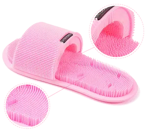 Silicone lông phòng tắm Dép vòi hoa sen sàn chân Scrubber Massage Pad Callus Remover Non-Slip hút ly