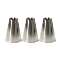 3 pièces # Douille à pâtisserie extra large 8B en forme d'étoile ouverte pour décorer les tourbillons, les rosettes, les étoiles, les gâteaux, les cupcakes et les pâtisseries