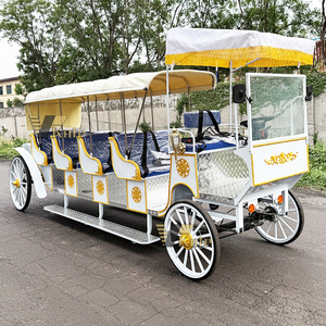 Chariot de Mariage Royal Luxueux à Chevaux Électrique à 4 Rangs pour Visites Touristiques, Chariot de Mariage Blanc à Chevaux à Vendre - Product Image 1