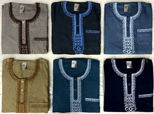 CCY Thobe d'été en coton et lin pour homme, style marocain, manches courtes, <span class=keywords><strong>Qamis</strong></span>, Robe de Ramadan, Boubou Homme, <span class=keywords><strong>Ensemble</strong></span> Thobe pour garçons - Product Image 6