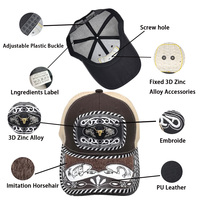 Gorra de Béisbol Unisex con Logo 3D de Metal Estilo Occidental, Informal, Ajustable, de Mezclilla, Lona, Malla, para Pesca, Playa, Camuflaje