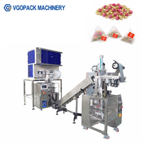 Machine d'emballage automatique de sachets de thé pyramidaux Vgopack avec ensacheuse extérieure, peseuse à 6 têtes, machine d'emballage intérieur et extérieur pour tisanes