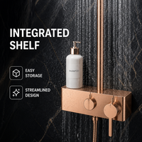 Ensemble de robinetterie de douche en laiton à température constante de luxe, système de douche pluie mural, mitigeur anti-brûlure pour salle de bain