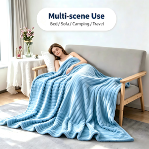 Factory Can Customize Wholesale Solid Color Thickened Flannel Soft Nap Sofa <strong>Blanket</strong> DoubleBed Full,Queen&amp;<strong>King</strong> <strong>Size</strong> Woven <strong>Blanket</strong> - Product Image 3