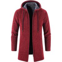 Manteau long à capuche camouflage en polyester/coton pour homme RNSHANGER, chaud pour l'automne et l'hiver, fermeture éclair, tricot décontracté