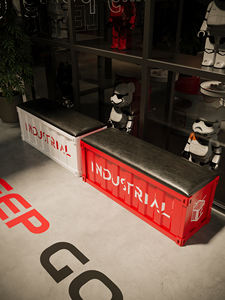 Chaise d'attente en fer forgé <span class=keywords><strong>de</strong></span> style industriel banc à langer avec rangement pour essayer des <span class=keywords><strong>chaussures</strong></span> pour le <span class=keywords><strong>salon</strong></span> - Product Image 2