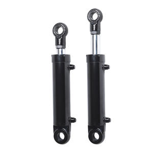 Cylindre hydraulique noir de 12 tonnes à poussée industrielle personnalisé, à fonctionnement bidirectionnel, avec conception de tirant stable - Product Image 1