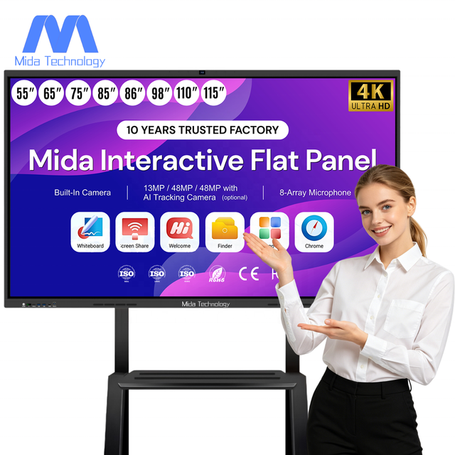 MIDA Interactive Whiteboard Smart Panel 110 Inch Touch Screen Smart White Board Interactive for Hotel Meeting Online Education