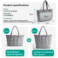 Bolsa de Mano Expandible Oxford con Logotipo Personalizado para Mujer, Gran Capacidad, Ligera, Acolchada, para Viajes, Gimnasio, Trabajo, Color Rosa