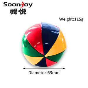 Bola de malabares de cuero PU de <span class=keywords><strong>8</strong></span> paneles personalizada llena de alpiste, Bola de saco de arena para deportes de interior y exterior - Product Image 3