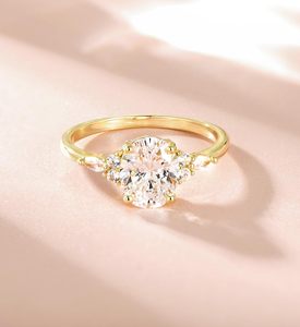 14K Oro <span class=keywords><strong>2</strong></span> <span class=keywords><strong>quilates</strong></span> corte ovalado laboratorio crecido diamante anillo de bodas <span class=keywords><strong>precio</strong></span> - Product Image 3