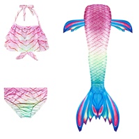 Maillot de bain queue de sirène d'été pour filles, tenue de performance, costume de cosplay, maillot de bain pour enfants, grande taille, kit en polyester