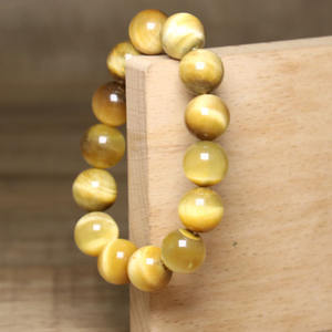 Vente chaude Or Oeil De Tigre Perlé Bracelet À La Main Armure Élastique Pierre D'<span class=keywords><strong>énergie</strong></span> De Guérison pour Les Femmes 12mm Perles <span class=keywords><strong>Bijoux</strong></span> - Product Image 5