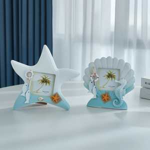 Cadre photo style méditerranéen avec coquillages et étoiles de mer, 3 pouces, en bois, pour décoration de table - Product Image 3