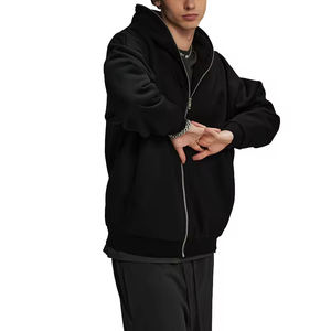 Cardigan à capuche pour homme de haute qualité, à épaules tombantes, avec fermeture éclair intégrale, style streetwear, 430g, épais, en polaire, fermeture éclair, sweat-shirt pour homme - Product Image 6