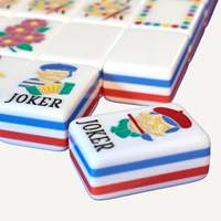 En stock – Ensemble de mahjong de luxe de style américain de 160 pièces – C'est La Vie – Jeu de mahjong pliable en acrylique avec tuiles écologiques
