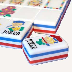 En stock – Ensemble de mahjong de luxe de style américain de 160 pièces – C'est La Vie – Jeu de mahjong pliable en acrylique avec tuiles écologiques - Product Image 3