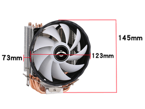 QiuzAim LGA 1366 4Pin PWM controlado 120mm RGB LED Tower <span class=keywords><strong>Fan</strong></span> 6 tubos de calor de cobre I9 1200 CPU radiador para procesadores AMD I5 I7 - Product Image 6