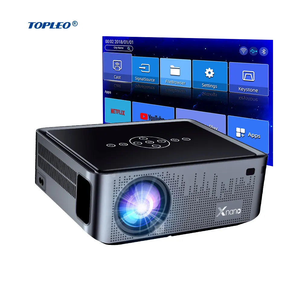 Topleo Home Cinema 1080P Projetor De Vídeo Full HD 300 Ansi Lumens Projetor Lcd 4k melhor projetor de filme portátil