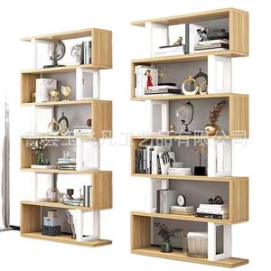 Étagère à livres en bois minimaliste moderne, blanche, autoportante, design modulaire, pour salon, entrée, rangement et présentation - Product Image 1
