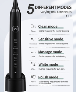 Brosse à dents électrique sonique puissante sans fil rechargeable pour adultes, IPX7, lavable, blanchissante, brosse à dents électrique ultrasonique - Product Image 3