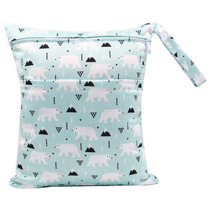 Bolsa impermeable reutilizable <span class=keywords><strong>para</strong></span> seco y húmedo, dos bolsillos con cremallera impresos <span class=keywords><strong>para</strong></span> viajes, playa, piscina, guardería, Yoga, gimnasio, traje de baño - Product Image 2