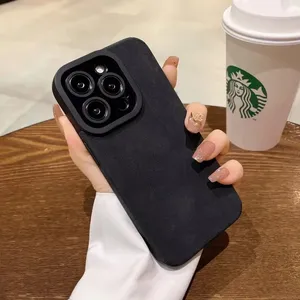 Fashion Matte Leather Silicone <strong>Case</strong> for iPhone 16 <strong>Pro</strong> <strong>Max</strong> <strong>13</strong> 12 Mini 11 14 15 Plus XR X XS Lens Protection Shockproof Cover - Product Image 5