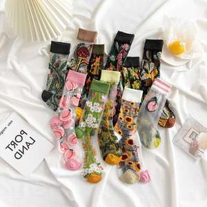 Kaus Kaki Wanita, Stoking Pendek Tipis Renda Elastis Kristal Kaca Sutra Tipis Musim Panas - Product Image 2